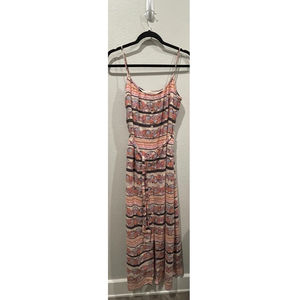 Lc Lauren Conrad Striped Floral Pink Orange Maxi … - image 1